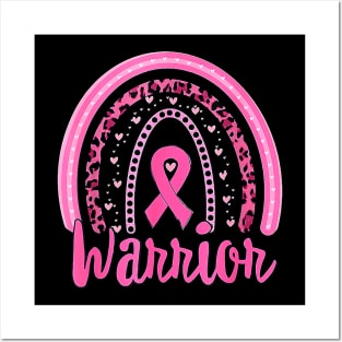 Warrior Breast Cancer Awareness Pink Ribbon Rainbow Women Posters and Art